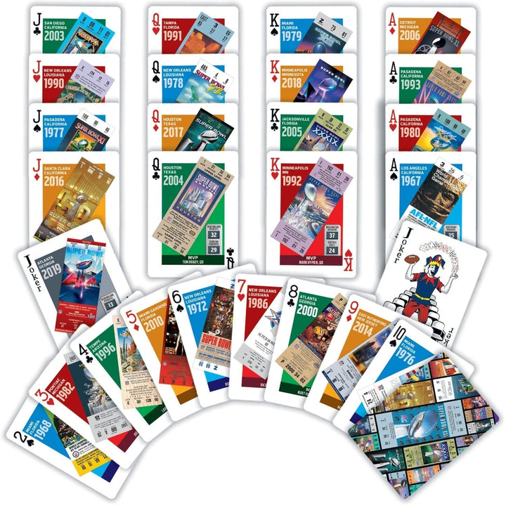 NFL Super Bowl Ticket Playing Cards - 54 Card Deck Image 2