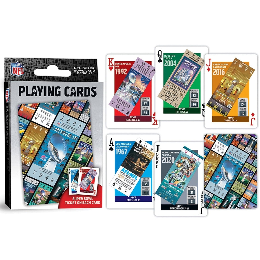 NFL Super Bowl Ticket Playing Cards - 54 Card Deck Image 3