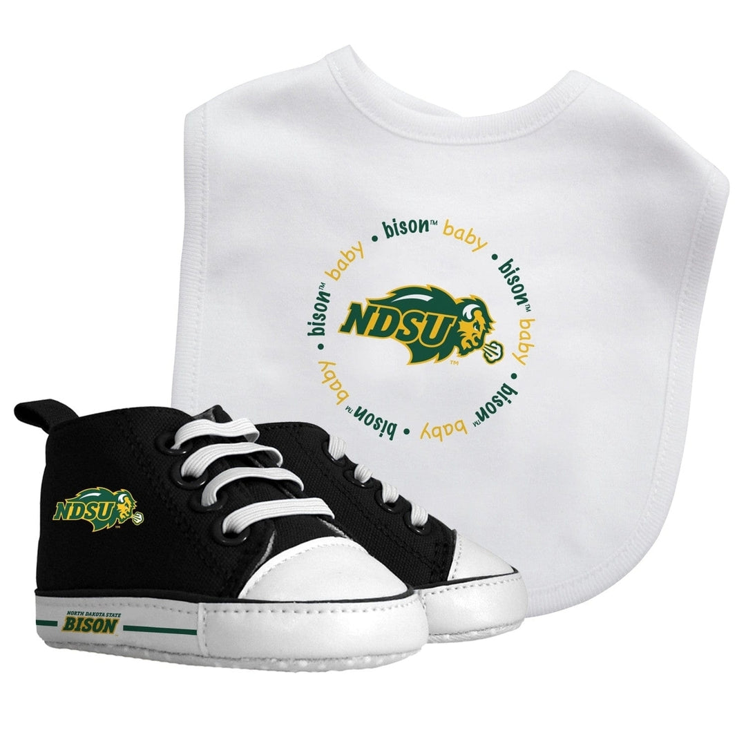 North Dakota State Bison Baby Gift Set Team Bib Pre-Walkers Unisex 2 Piece Image 1