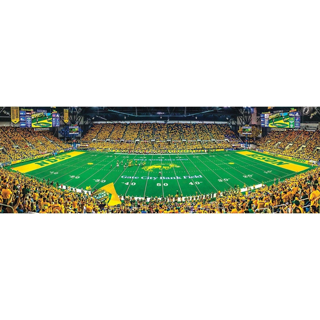 North Dakota State Bison 1000 Piece Panoramic Jigsaw Puzzle Recycled Material Image 2