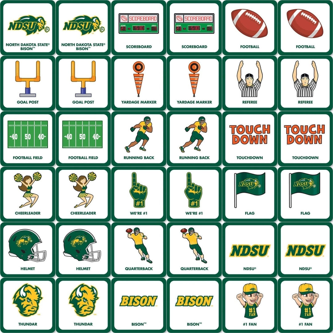 North Dakota State Bison Matching Game NCAA Family Game 18 Unique Pairs Image 2