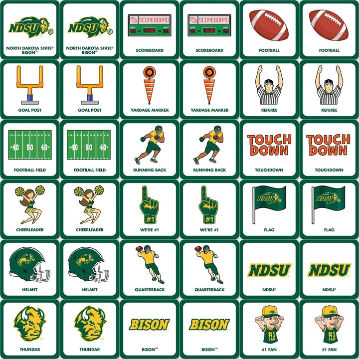 North Dakota State Bison Matching Game NCAA Family Game 18 Unique Pairs Image 2