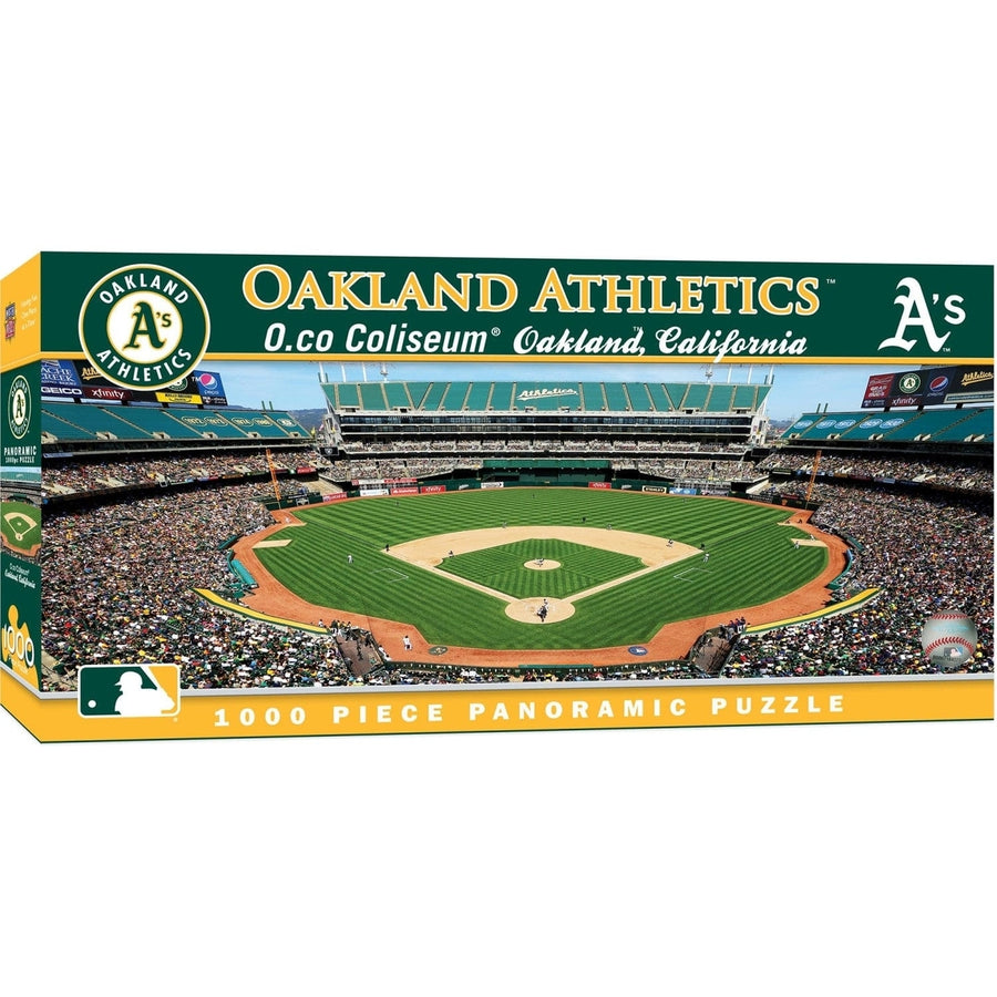 Oakland Athletics 1000 Piece Panoramic Jigsaw Puzzle MLB O.co Coliseum 13x39 Image 1