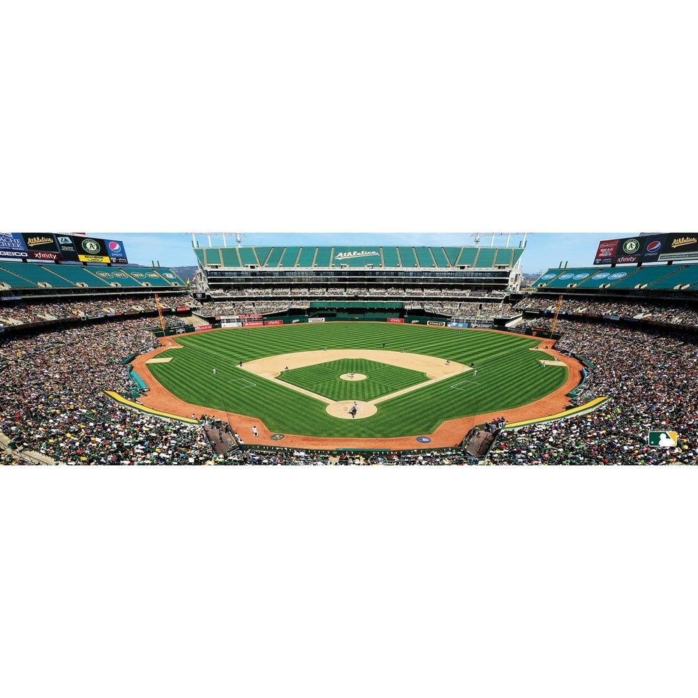 Oakland Athletics 1000 Piece Panoramic Jigsaw Puzzle MLB O.co Coliseum 13x39 Image 2