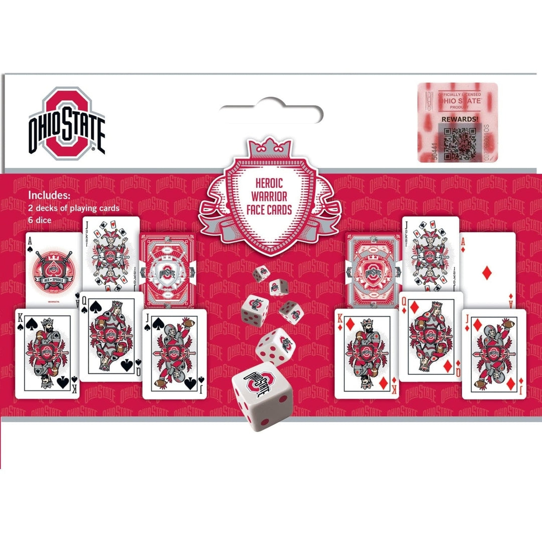 Ohio State Buckeyes Playing Cards Dice Set 2-Pack NCAA Casino Style Gaming Image 3