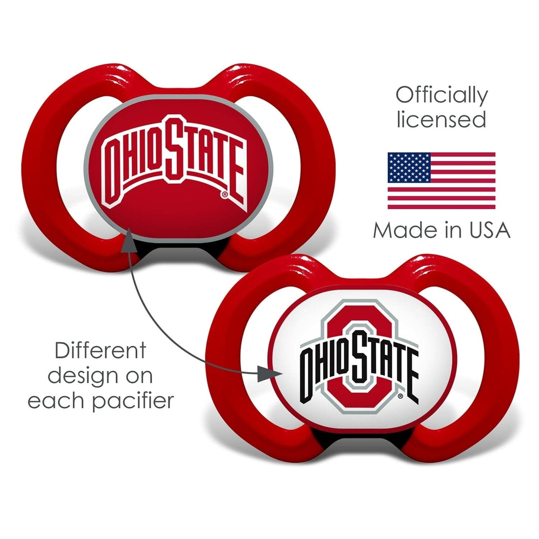 Ohio State Buckeyes Pacifier 2-Pack Officially Licensed BPA-Free Infant Soothers Image 4