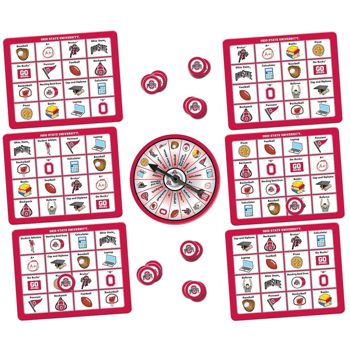 Ohio State Buckeyes Bingo Game College-Themed Family Fun 6 Boards 84 Tokens Image 2