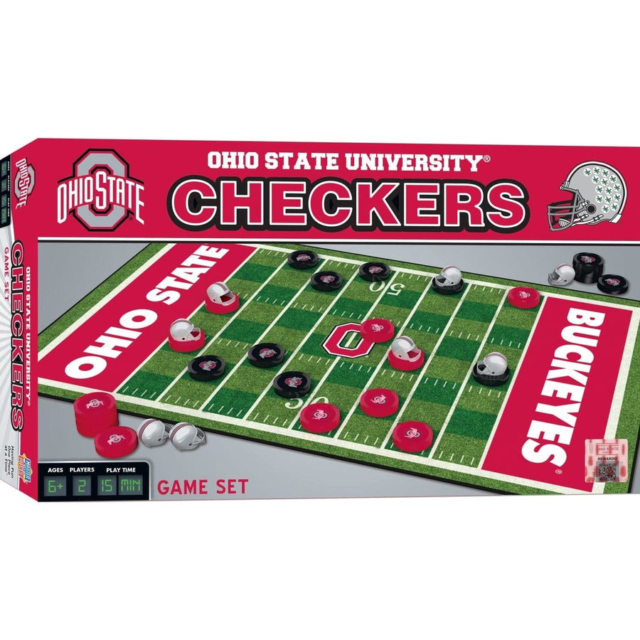 Ohio State Buckeyes Checkers Board Game NCAA 24 Pieces 13x21.375 inches Image 1