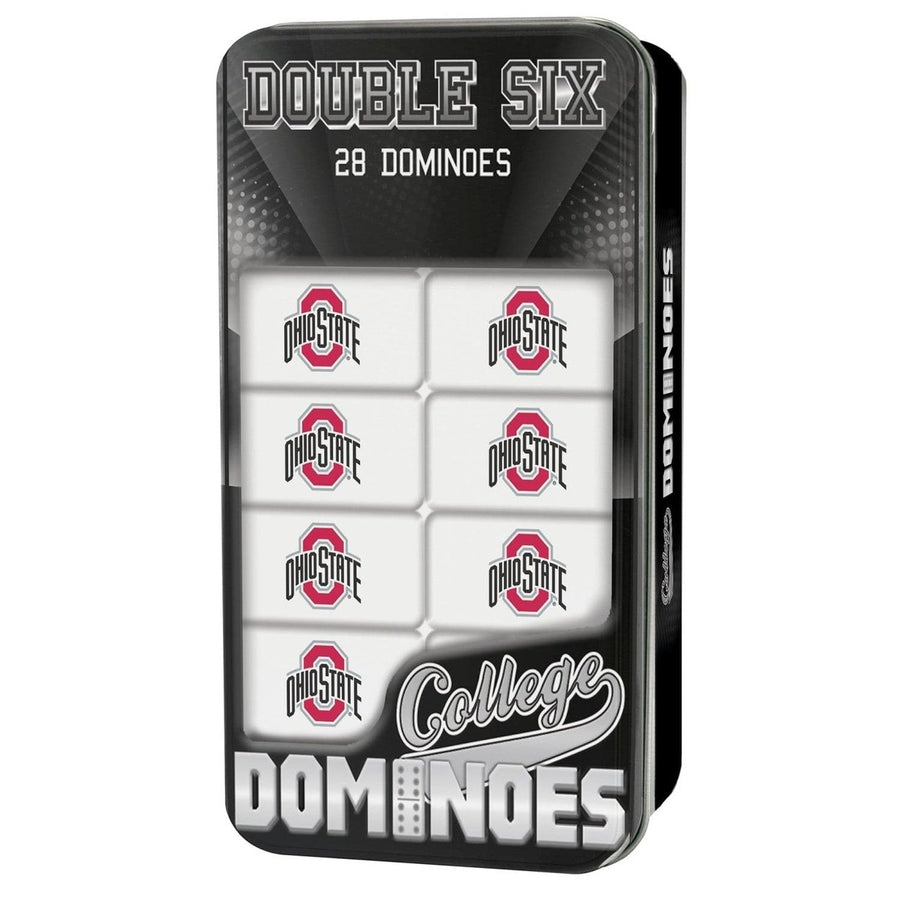 Ohio State Buckeyes Dominoes Set with Collectible Tin 28 Resin Dominoes Image 1