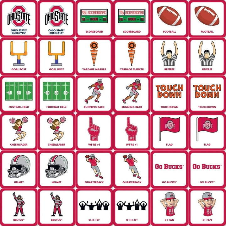 Ohio State Buckeyes NCAA Matching Game Family Fun Card Game 18 Pairs Image 2