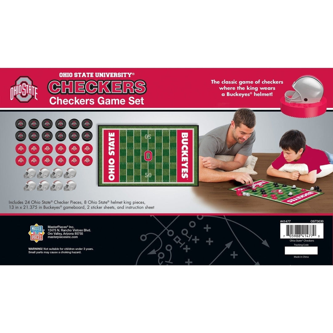 Ohio State Buckeyes Checkers Board Game NCAA 24 Pieces 13x21.375 inches Image 2