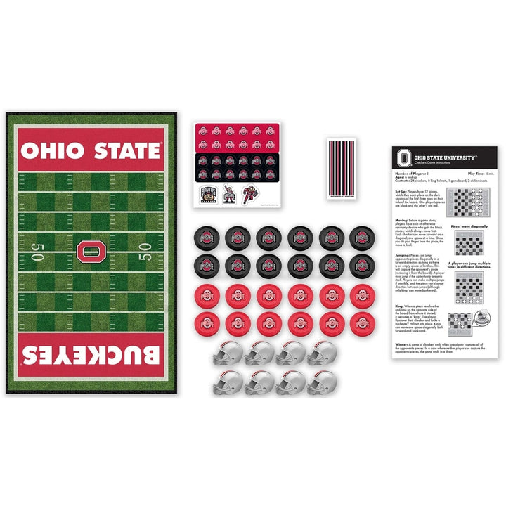 Ohio State Buckeyes Checkers Board Game NCAA 24 Pieces 13x21.375 inches Image 4