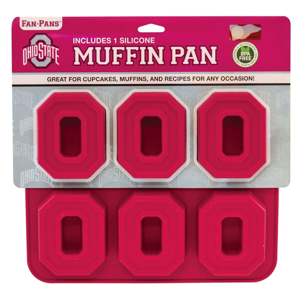 Ohio State Buckeyes Silicone Muffin Pan Dishwasher Safe Heat Resistant 12 Cup Image 2