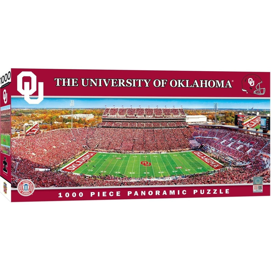 Oklahoma Sooners 1000 Piece Panoramic Jigsaw Puzzle Football Stadium USA Made Image 1