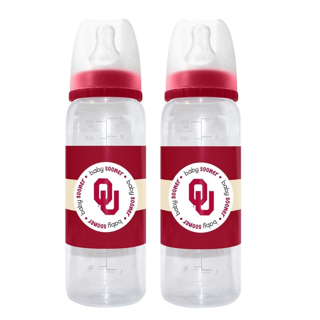 Oklahoma Sooners Baby Bottles 9oz 2-Pack BPA-Free Infant Feeding Set Image 1