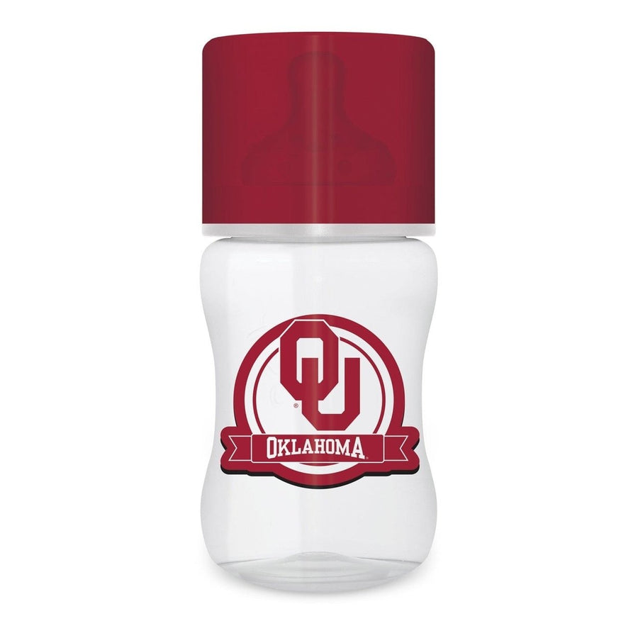 Oklahoma Sooners Baby Bottle 9oz NFL Silicone Nipple BPA-Free Dishwasher Safe Image 1