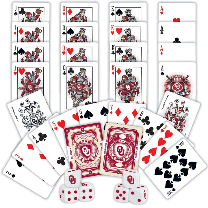 Oklahoma Sooners NCAA Playing Cards and Dice Set 2-Pack Casino Style Image 2