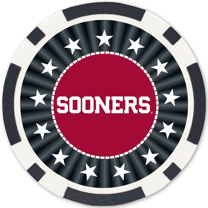 Oklahoma Sooners 100 Piece Casino Style Poker Chips Heavy 11.5g Set Image 4