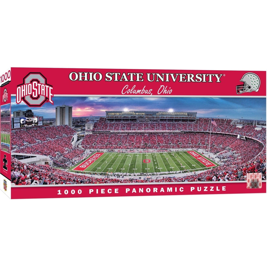 Ohio State Buckeyes 1000 Piece Panoramic Jigsaw Puzzle 13x39 Recycled Material Image 1