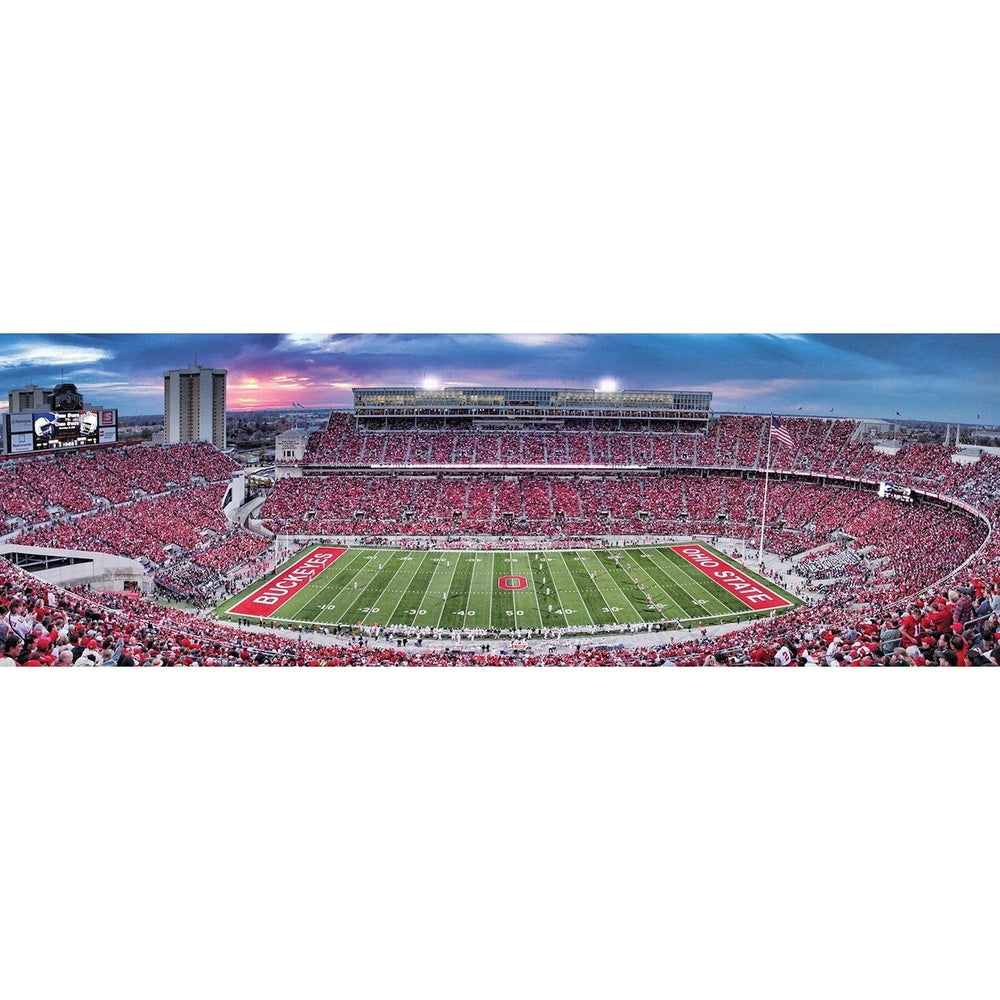 Ohio State Buckeyes 1000 Piece Panoramic Jigsaw Puzzle 13x39 Recycled Material Image 2