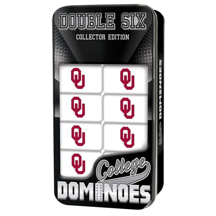 Oklahoma Sooners Double-Six Dominoes Set NCAA Officially Licensed Collectible Tin Image 1