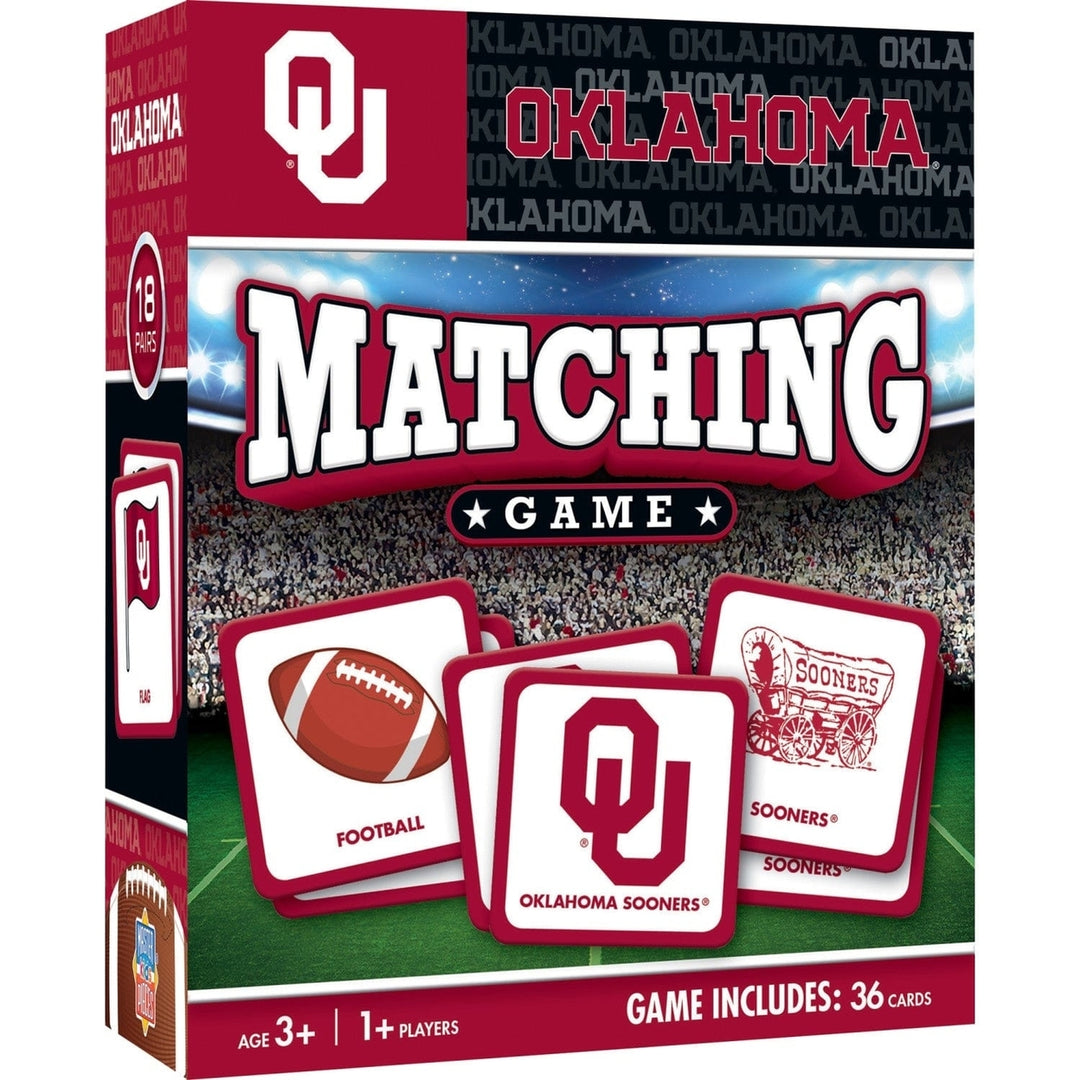 Oklahoma Sooners Matching Game NCAA Family Card Game 18 Unique Pairs Image 1