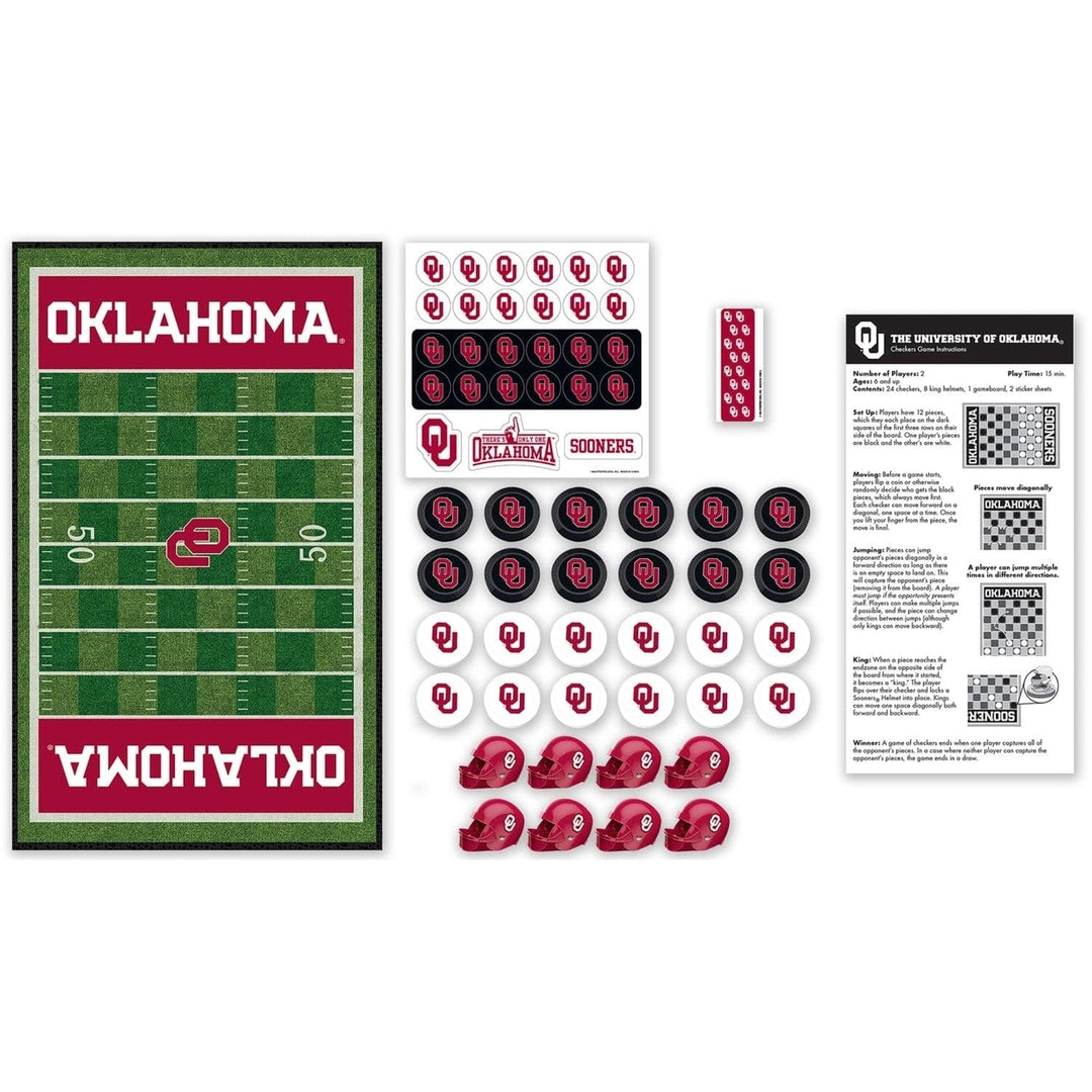 Oklahoma Sooners Checkers Board Game Officially Licensed NCAA 13x21 inch Image 2