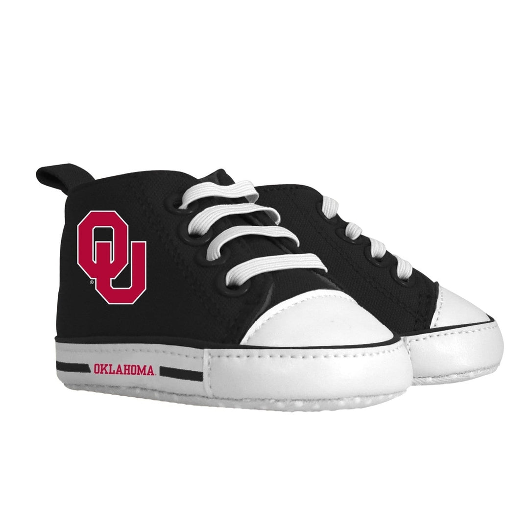 Oklahoma Sooners Baby High Top Pre-Walkers Shoes Unisex Soft Fabric Grippers Image 1