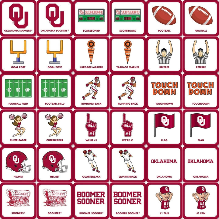 Oklahoma Sooners Matching Game NCAA Family Card Game 18 Unique Pairs Image 2