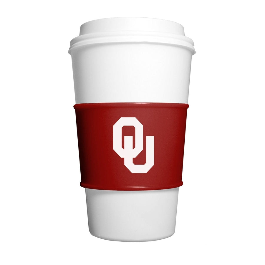 Oklahoma Sooners Silicone Grip Cup Sleeve Dishwasher Safe Durable Drink Accessory Image 1