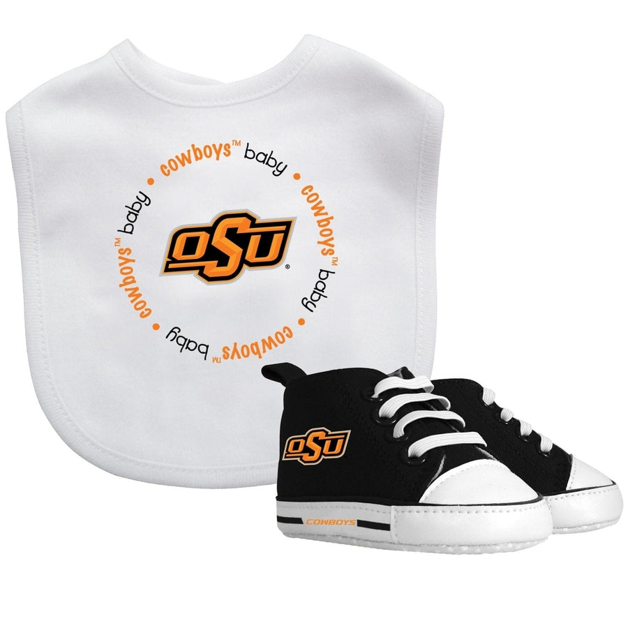 Oklahoma State Cowboys 2-Piece Baby Gift Set Bib and Pre-Walker Shoes Unisex Image 1