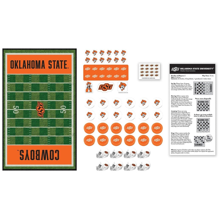 Oklahoma State Cowboys Checkers Board Game NCAA Officially Licensed 24 Pieces Image 2