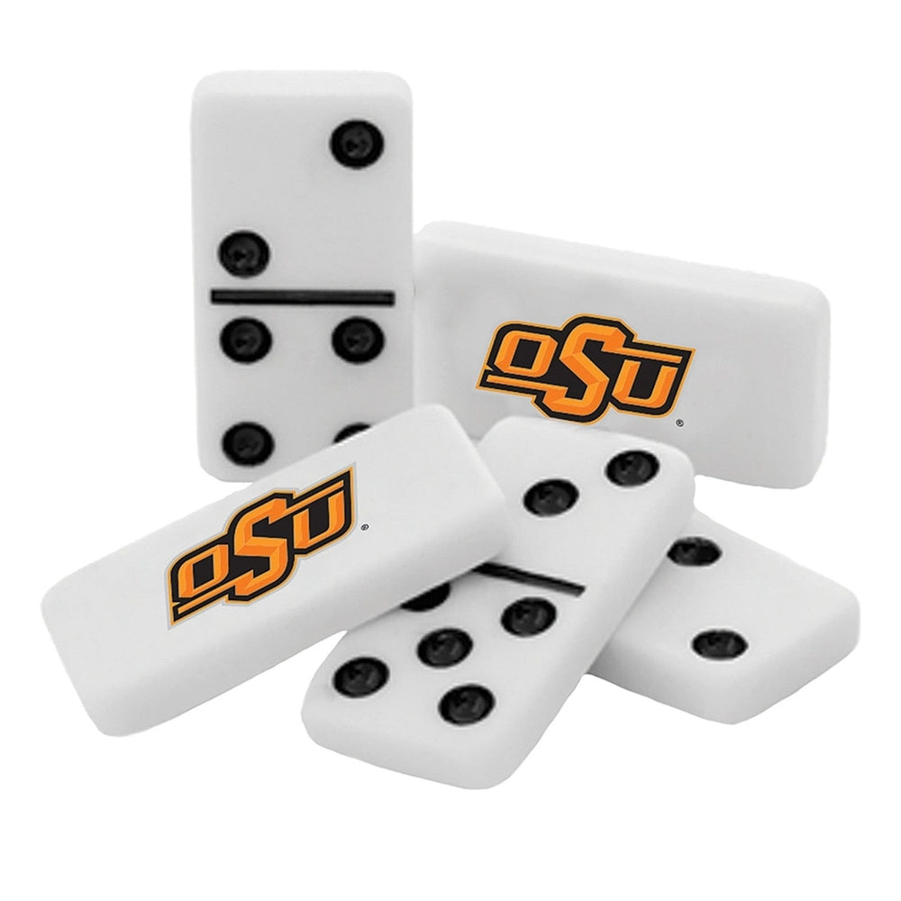 Oklahoma State Cowboys Dominoes Set Collectible Tin 28 Resin Dominoes Sports Fan Image 2