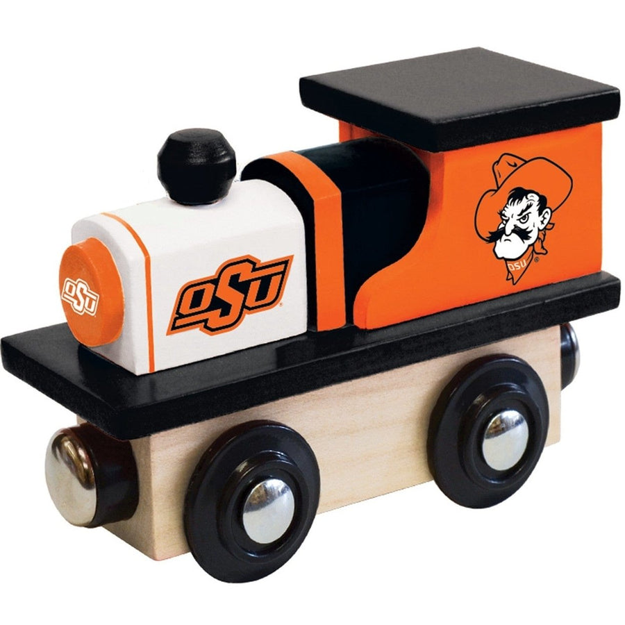 Oklahoma State Cowboys Wooden Toy Train Engine NCAA Team Colors Compatible Track Image 1