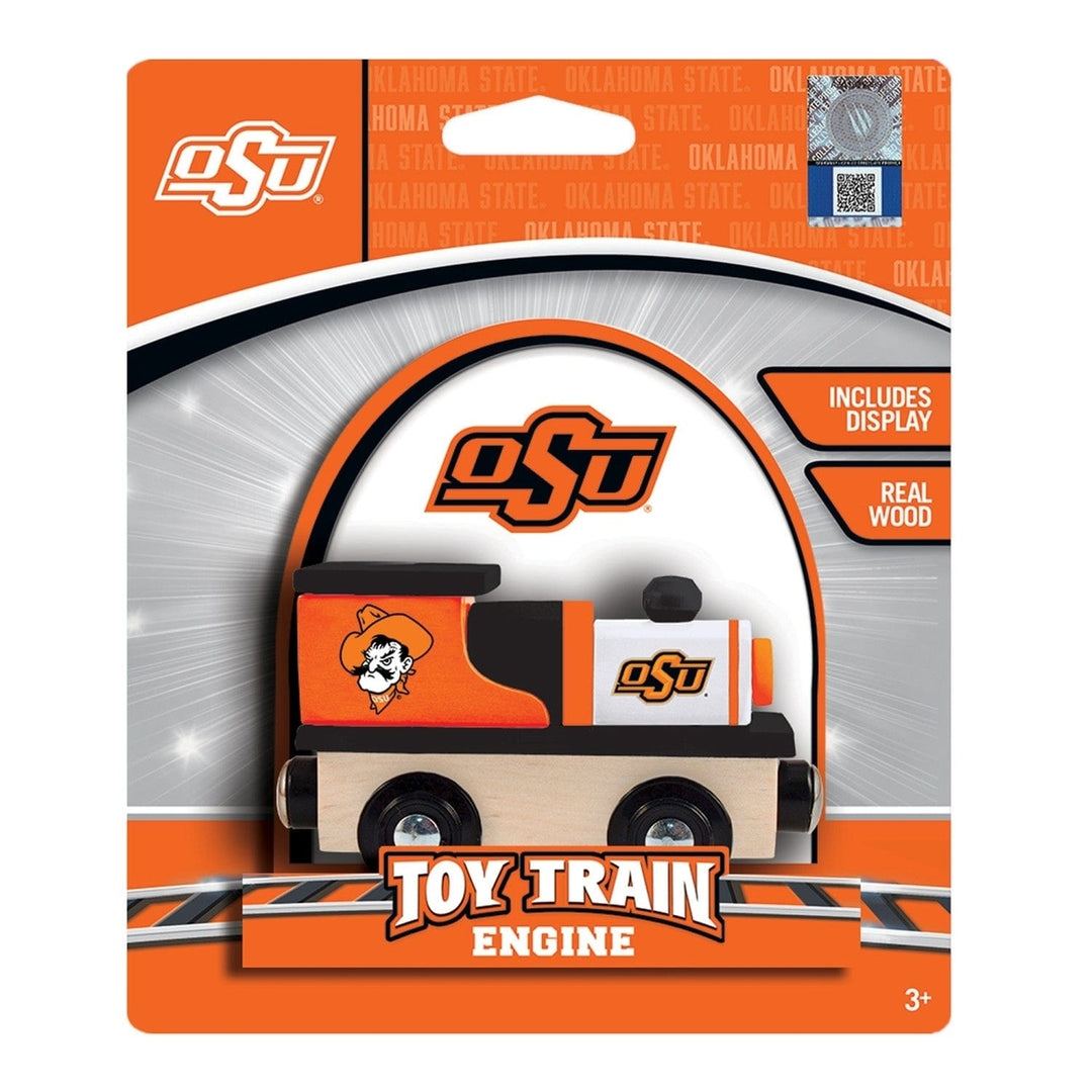 Oklahoma State Cowboys Wooden Toy Train Engine NCAA Team Colors Compatible Track Image 2