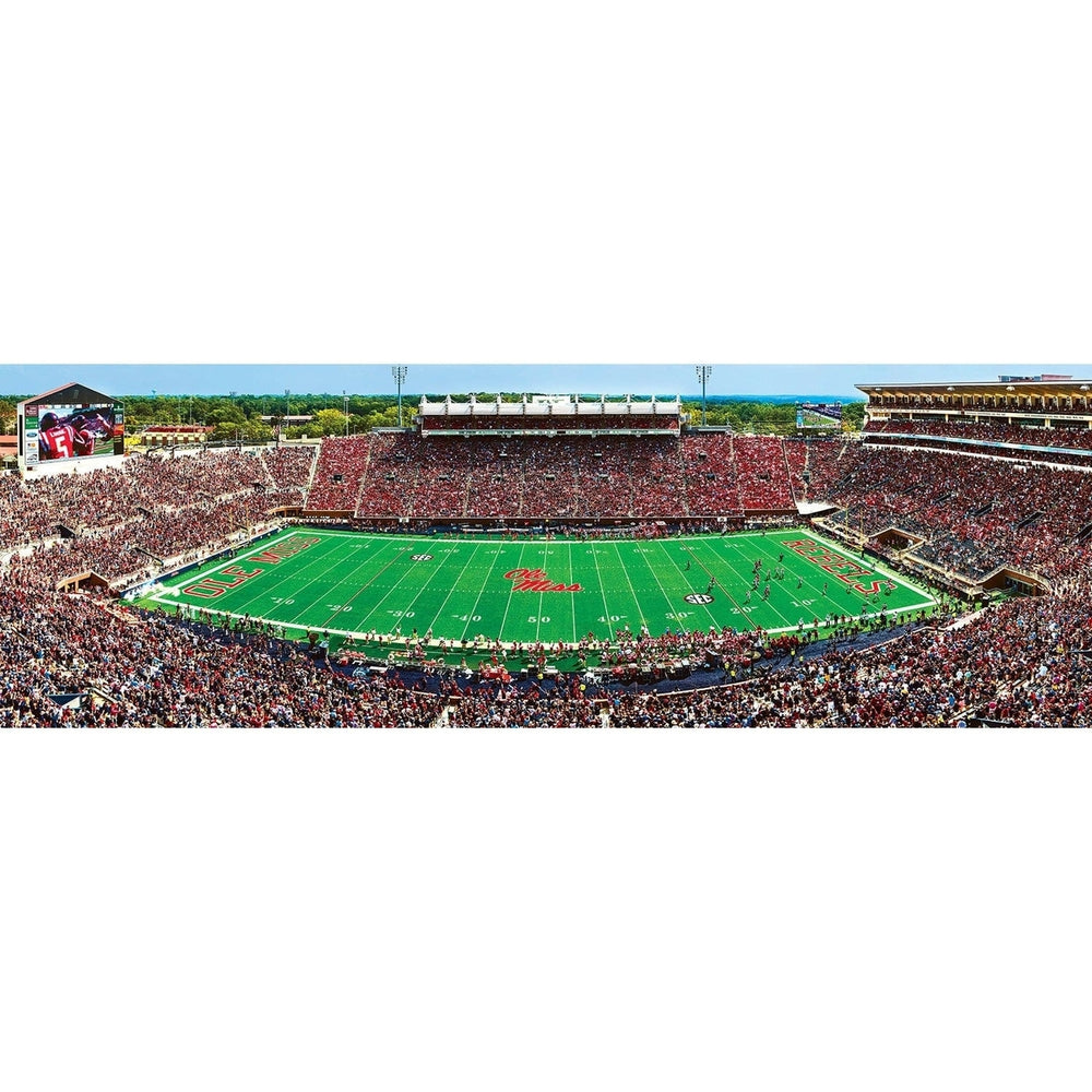 Ole Miss Rebels NCAA 1000 Piece Panoramic Jigsaw Puzzle 13x39 Vaught-Hemingway Image 2