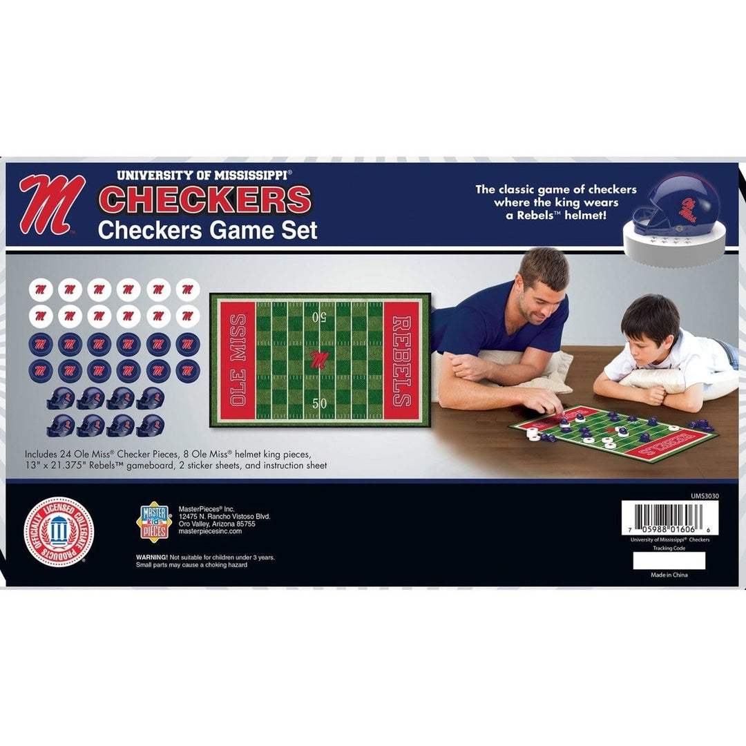 Ole Miss Rebels Checkers Board Game NCAA Officially Licensed 24 Pieces 13x21in Image 2