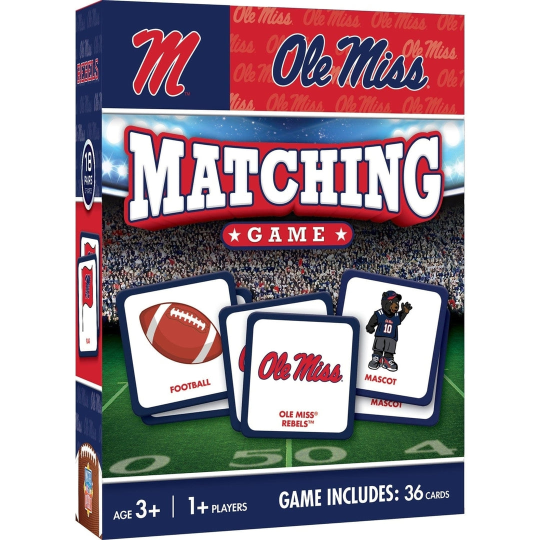 Ole Miss Rebels Matching Game NCAA Family Fun Memory Game Durable Picture Cards Image 1