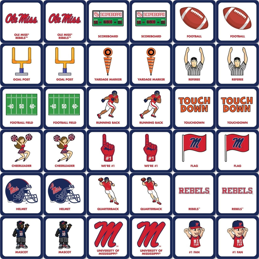 Ole Miss Rebels Matching Game NCAA Family Fun Memory Game Durable Picture Cards Image 2