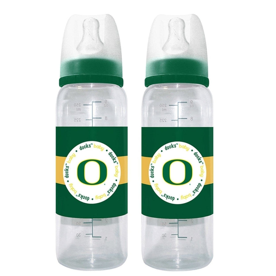 Oregon Ducks 9oz Baby Bottles 2-Pack BPA-Free Silicone Nipple Infant Drinkware Image 1