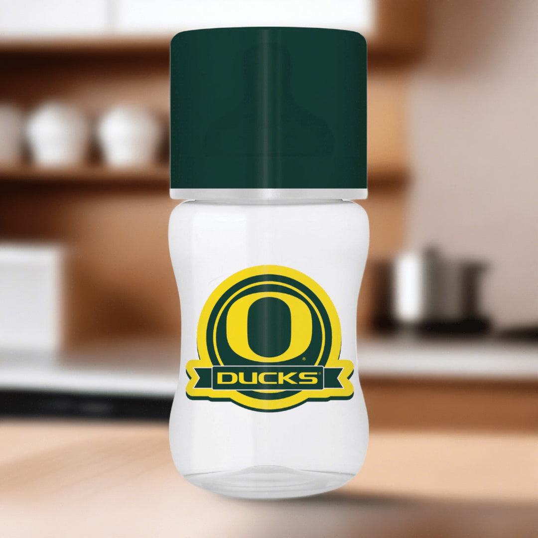 Oregon Ducks Baby Bottle 9oz BPA-free Silicone Nipple Infant Bottle Green Image 3