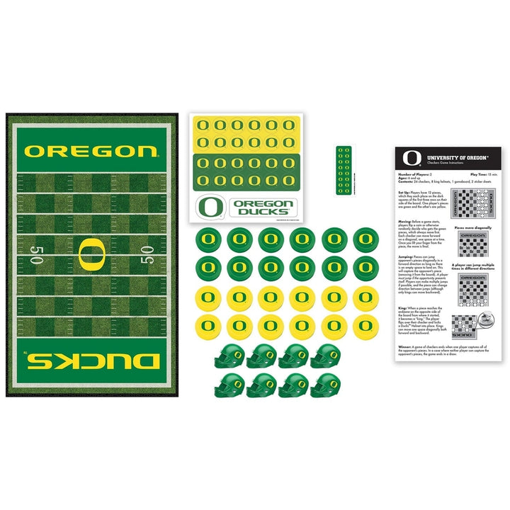 Oregon Ducks Checkers Board Game NCAA MasterPieces 24 Pieces 13x21 in Fun Image 2