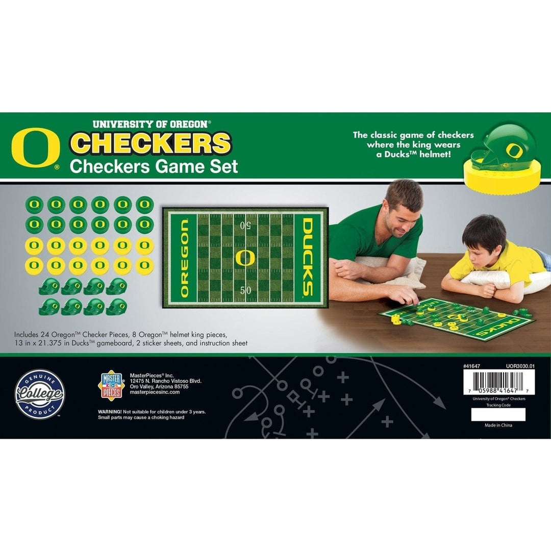 Oregon Ducks Checkers Board Game NCAA MasterPieces 24 Pieces 13x21 in Fun Image 3