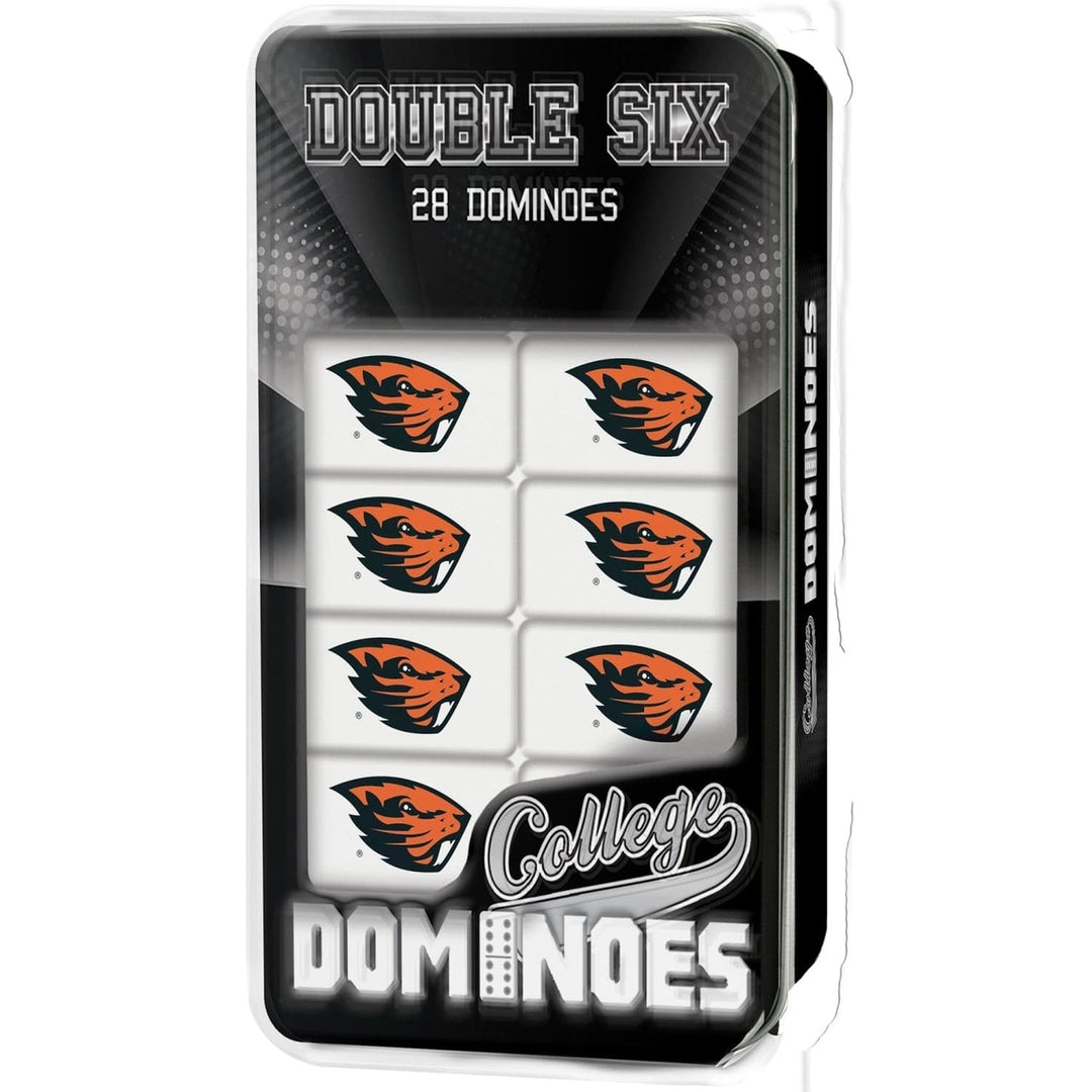 Oregon State Beavers Dominoes Set in Collectible Tin Officially Licensed 28 Pieces Image 1