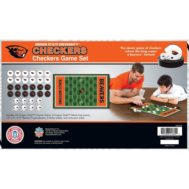 Oregon State Beavers Checkers Board Game NCAA Officially Licensed 24 Pieces Image 2