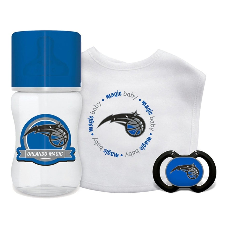 Orlando Magic Baby Gift Set 3-Piece BPA-Free Pacifier Bottle Bib Unisex Image 1