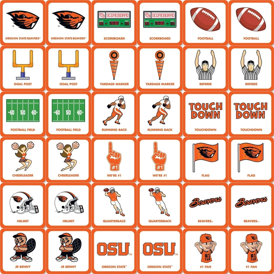 Oregon State Beavers Matching Game NCAA Family Fun Memory Game 18 Pair Cards Image 2