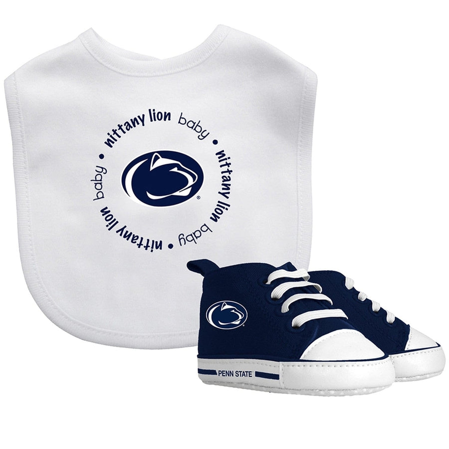 Penn State Nittany Lions Baby Gift Set 2 Piece Bib and Shoe Set Unisex Cotton Image 1