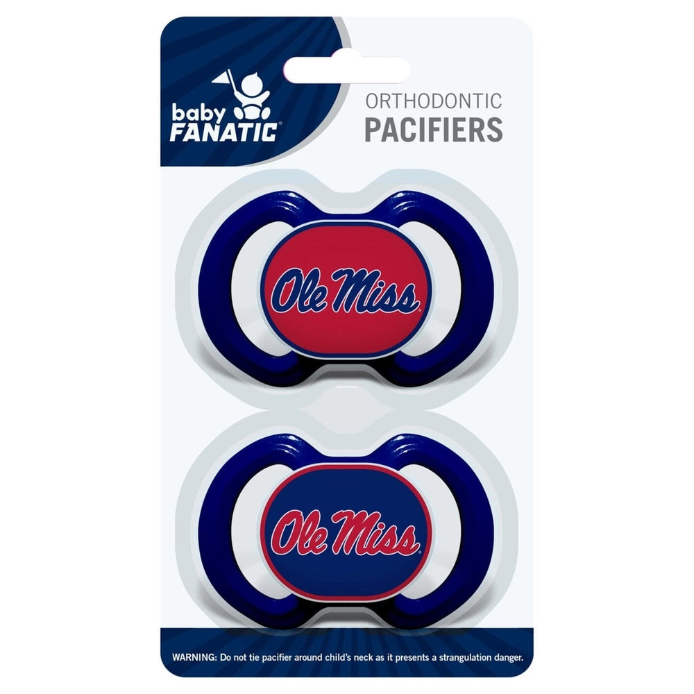 Ole Miss Rebels Pacifier 2-Pack NCAA Baby Soothers BPA-Free Silicone Shield Image 2