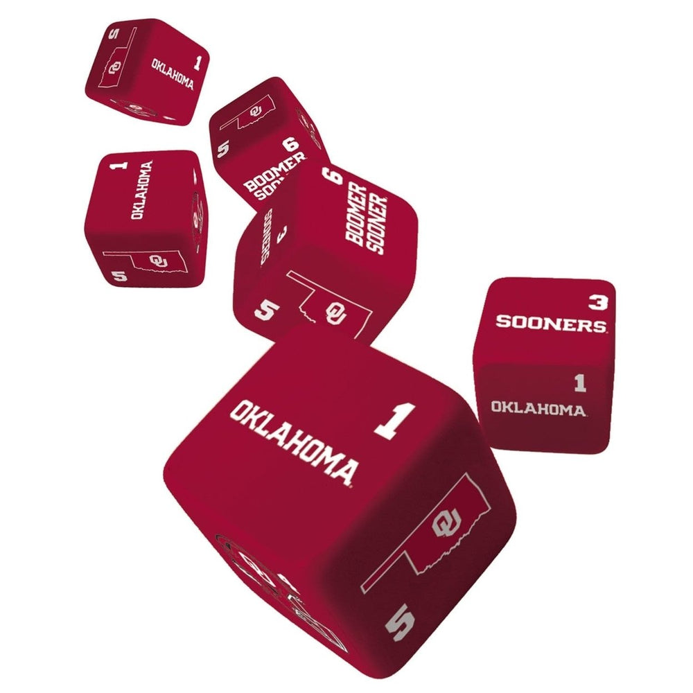 Oklahoma Sooners Dice Set 6-Piece 19mm Officially Licensed NCAA Gaming Dice Image 2